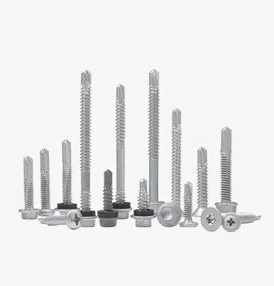 Assortment of construction screws and self-drilling fasteners